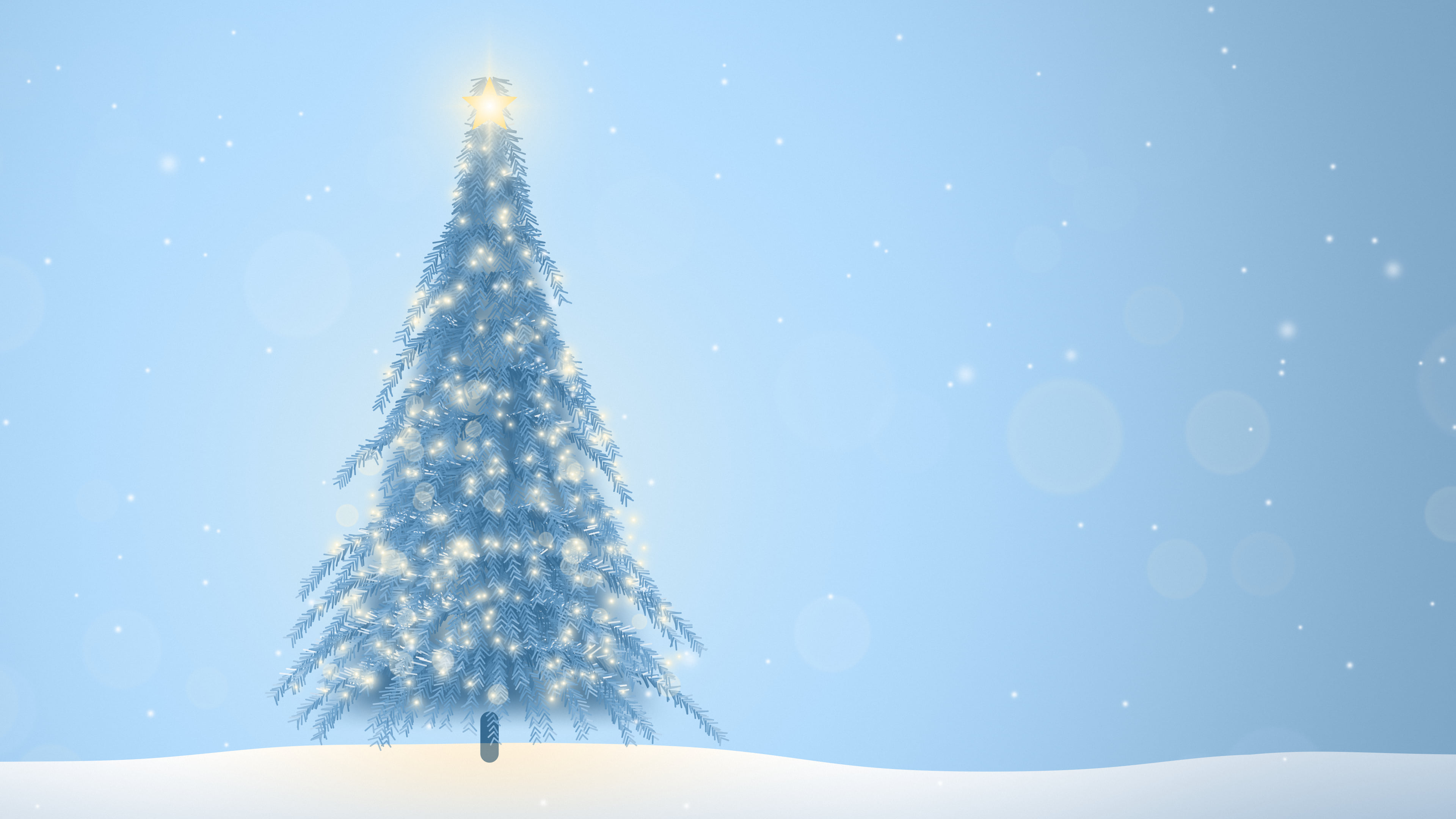 Light Blue Christmas Tree desktop wallpaper in 4K