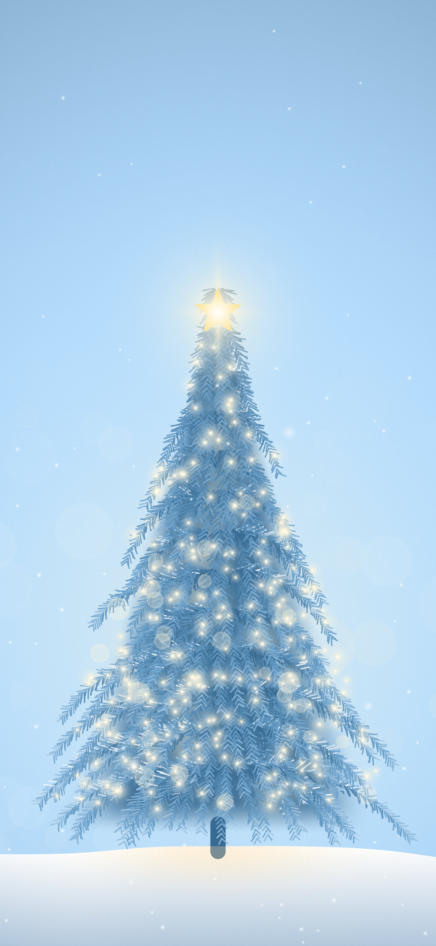 Light Blue Christmas Tree wallpaper for iPhone and Android