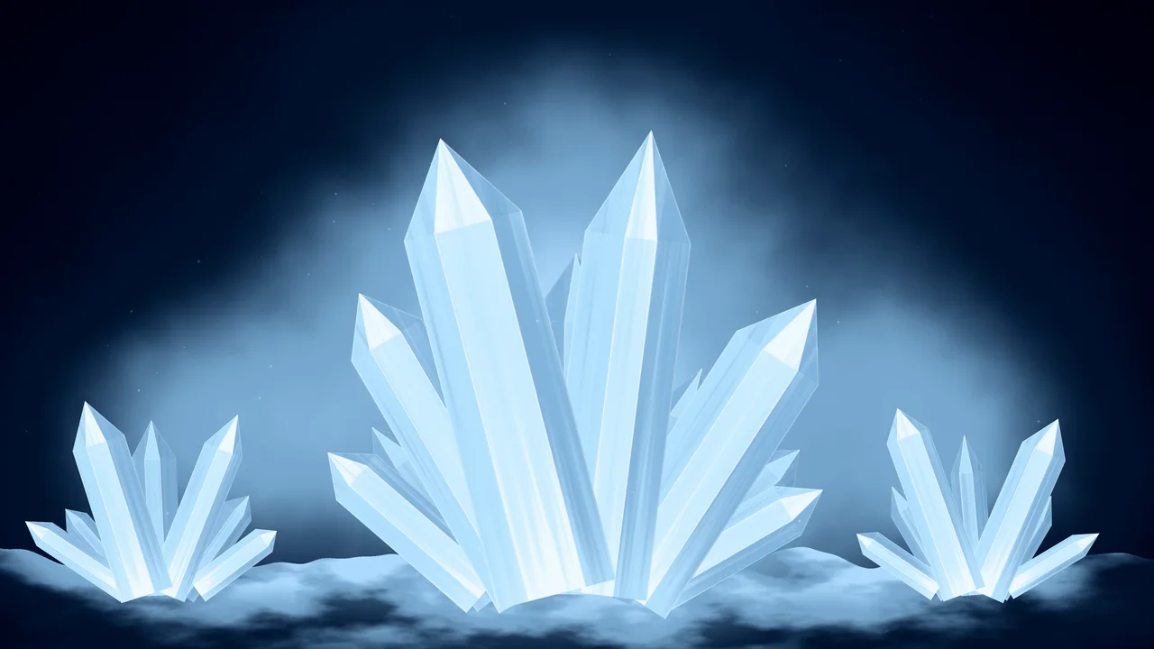 Light Blue Crystal Cluster desktop wallpaper in 4K