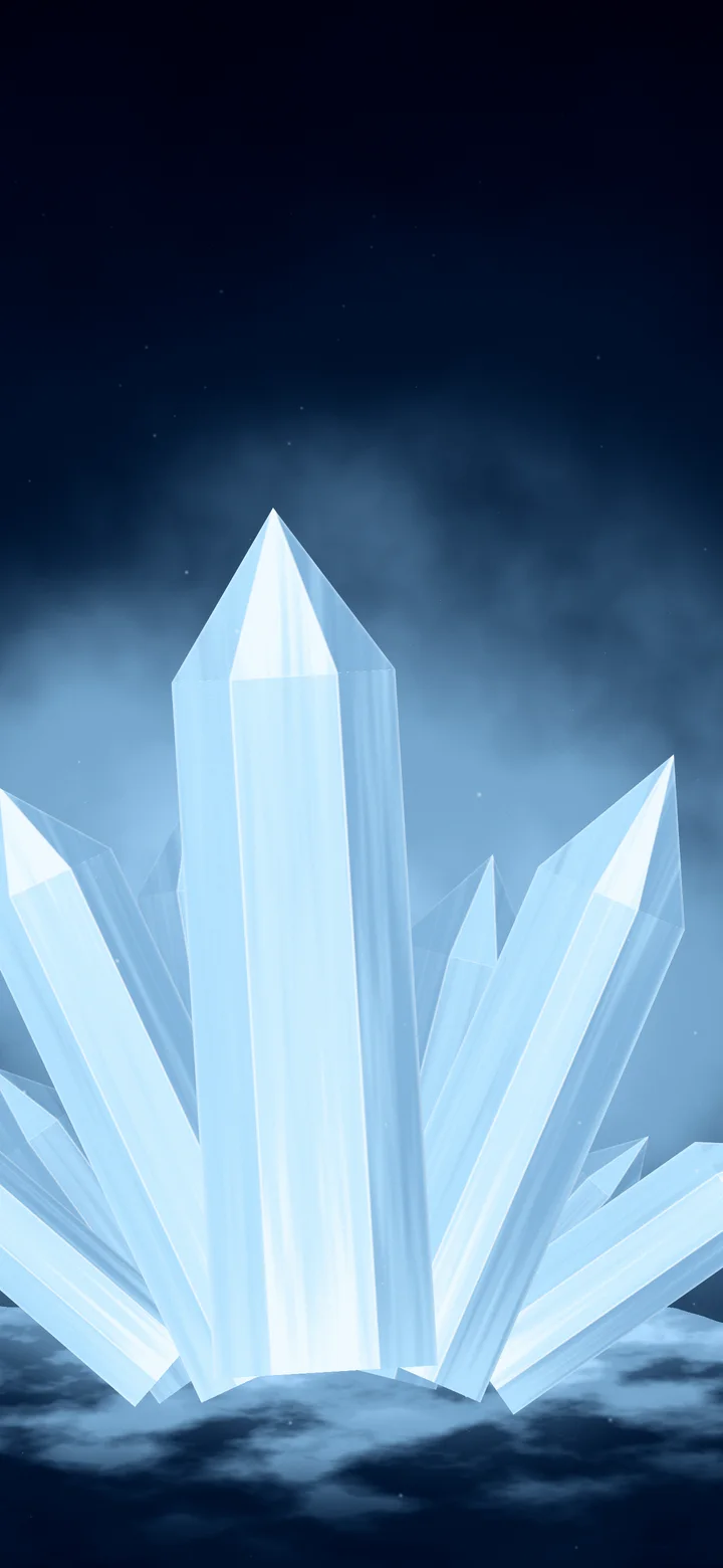 Light Blue Crystal Cluster wallpaper for iPhone and Android