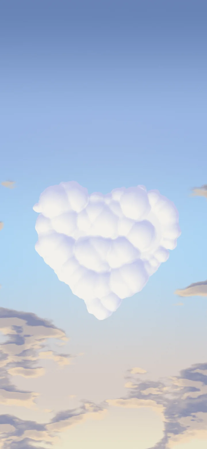 Light Blue Heart Cloud Sky wallpaper for iPhone and Android