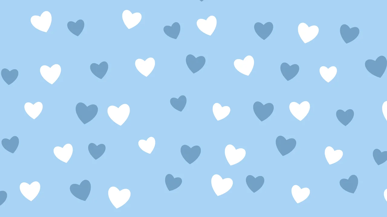 Light Blue Heart Pattern desktop wallpaper in 4K