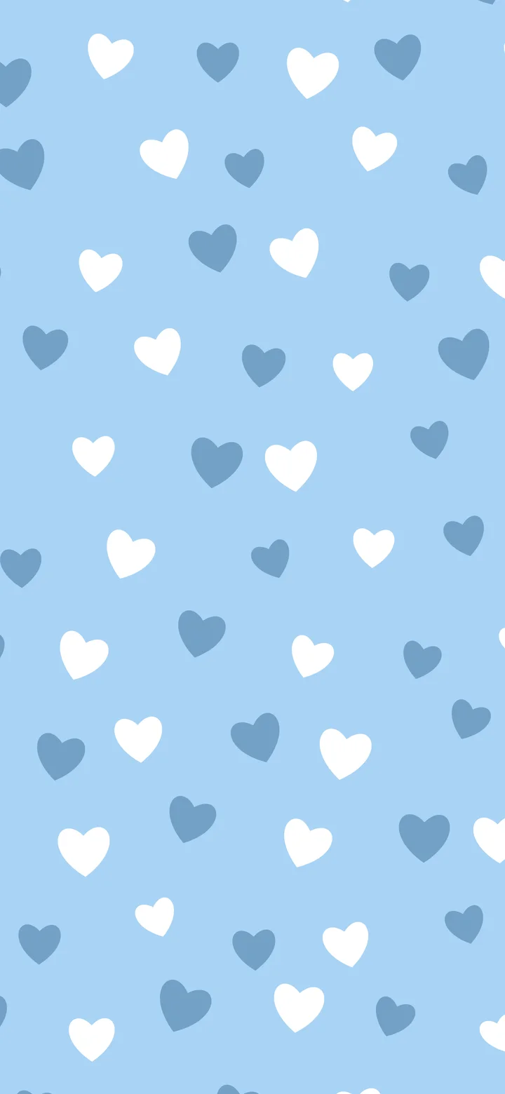 Light Blue Heart Pattern wallpaper for iPhone and Android