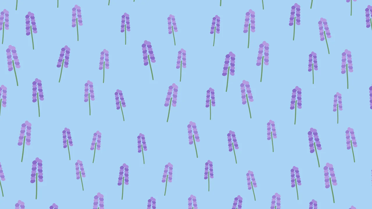 Light Blue Lavender Sprig Pattern desktop wallpaper in 4K