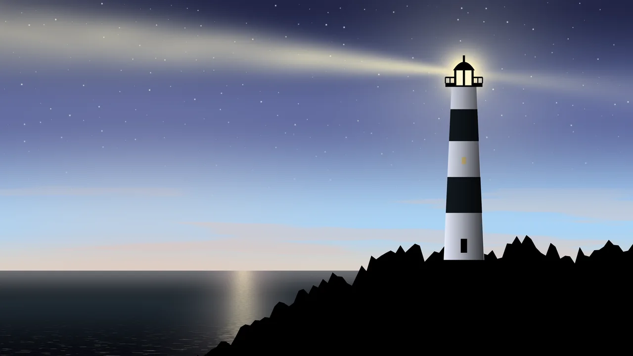Light Blue Lighthouse desktop wallpaper in 4K