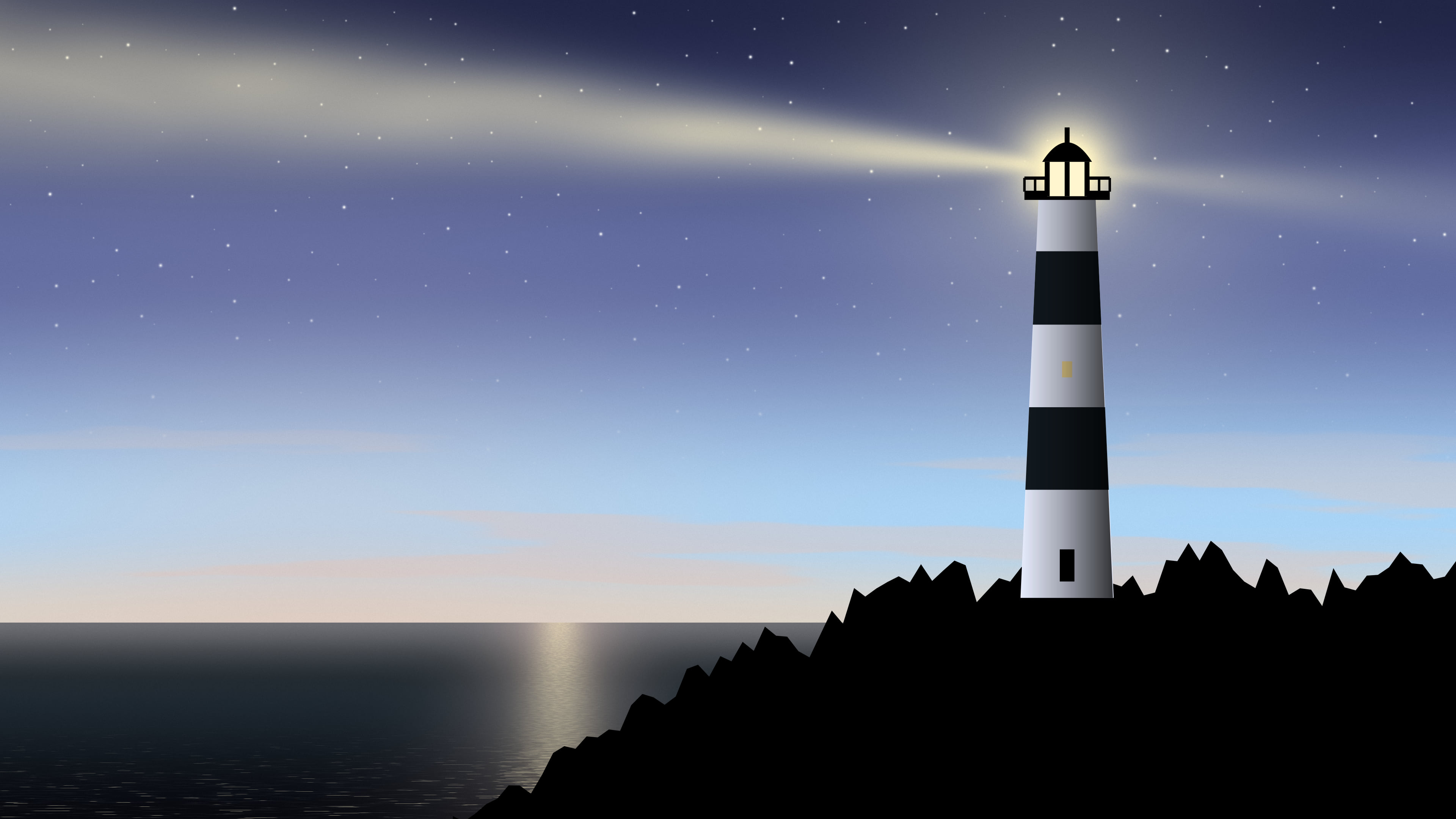Light Blue Lighthouse desktop wallpaper in 4K