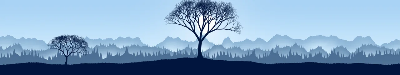 Light Blue Lone Tree in Fog triple monitor wallpaper, 7680 × 1440