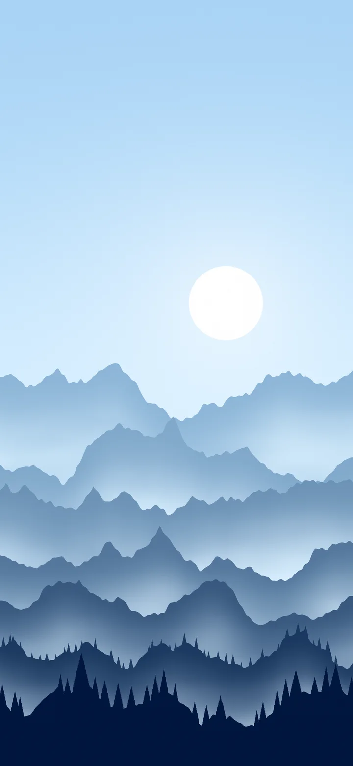 Light Blue Misty Mountains wallpaper for iPhone and Android
