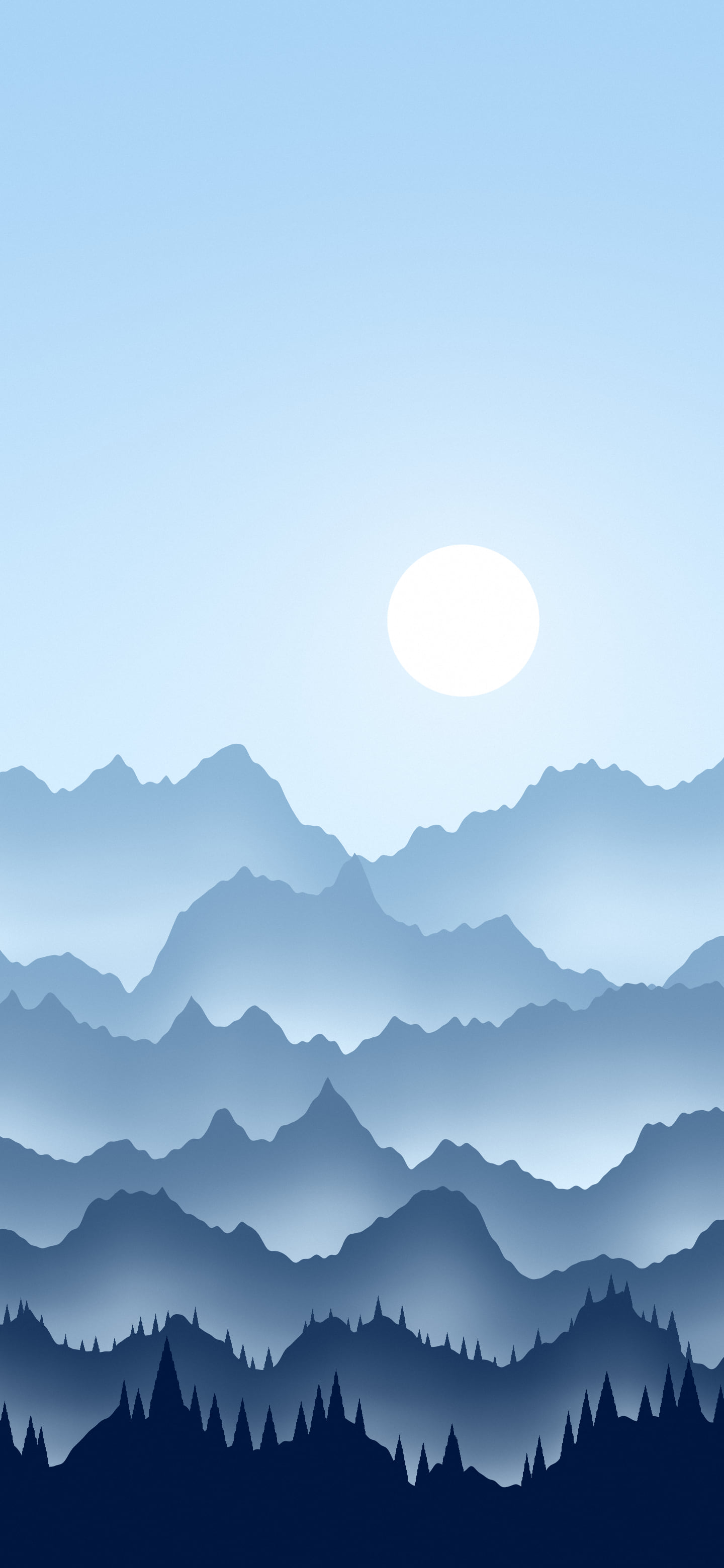 Light Blue Misty Mountains wallpaper for iPhone and Android