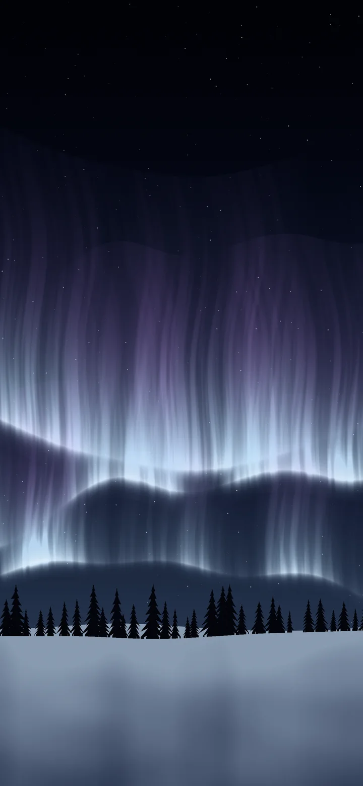 Light Blue Northern Lights wallpaper for iPhone and Android