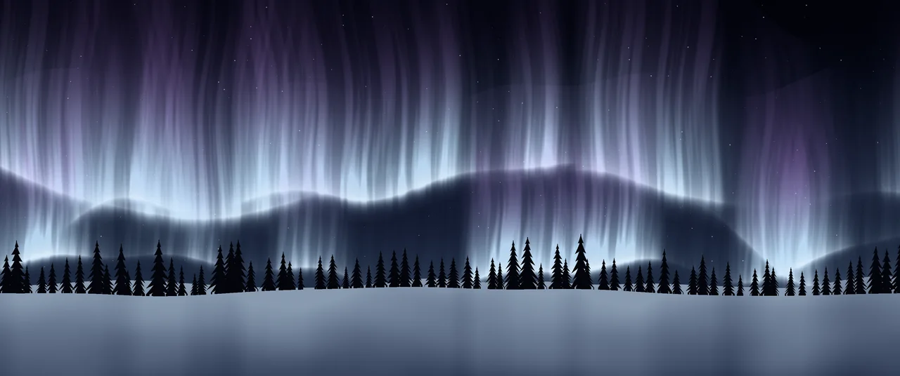Light Blue Northern Lights ultrawide wallpaper, 3440 × 1440