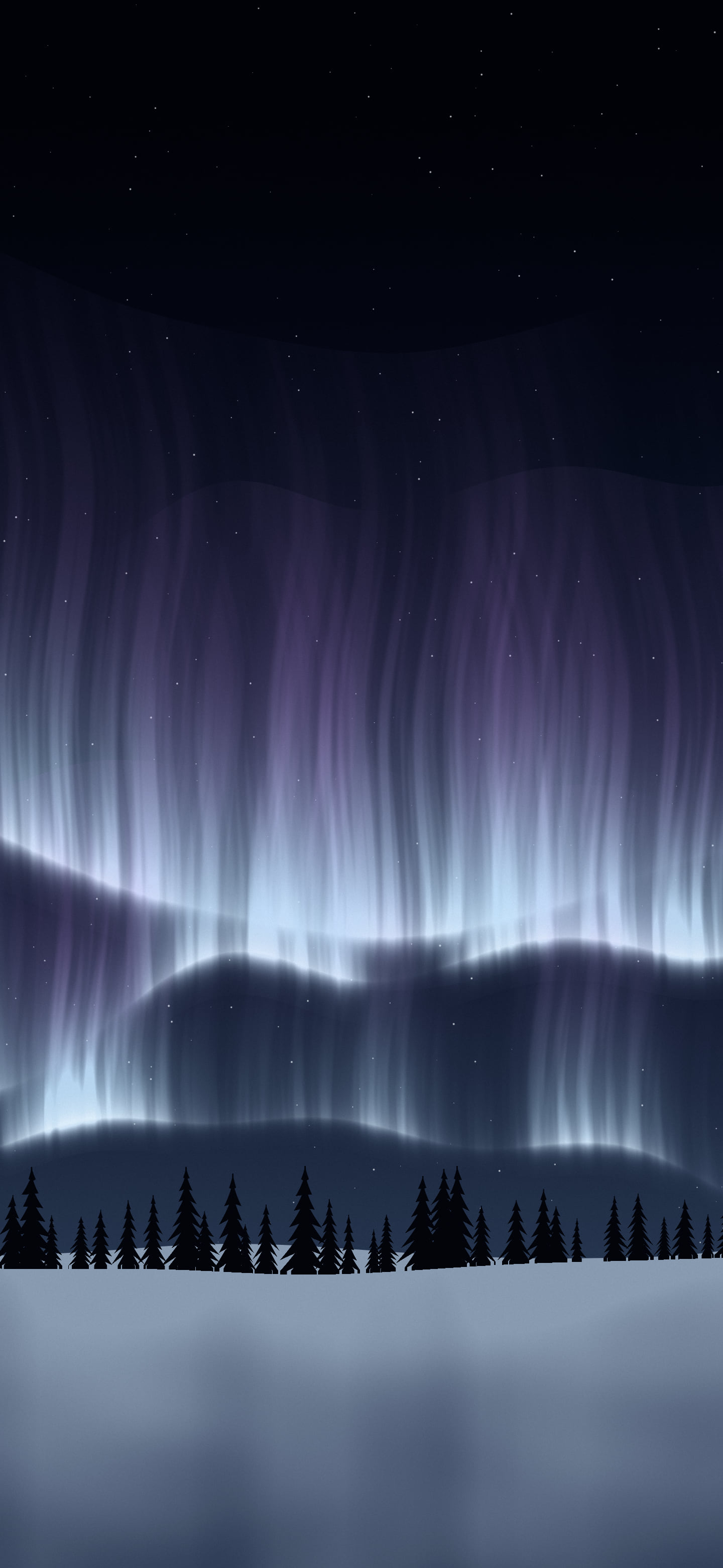 Light Blue Northern Lights wallpaper for iPhone and Android