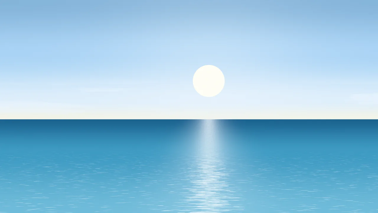 Light Blue Ocean Horizon desktop wallpaper in 4K