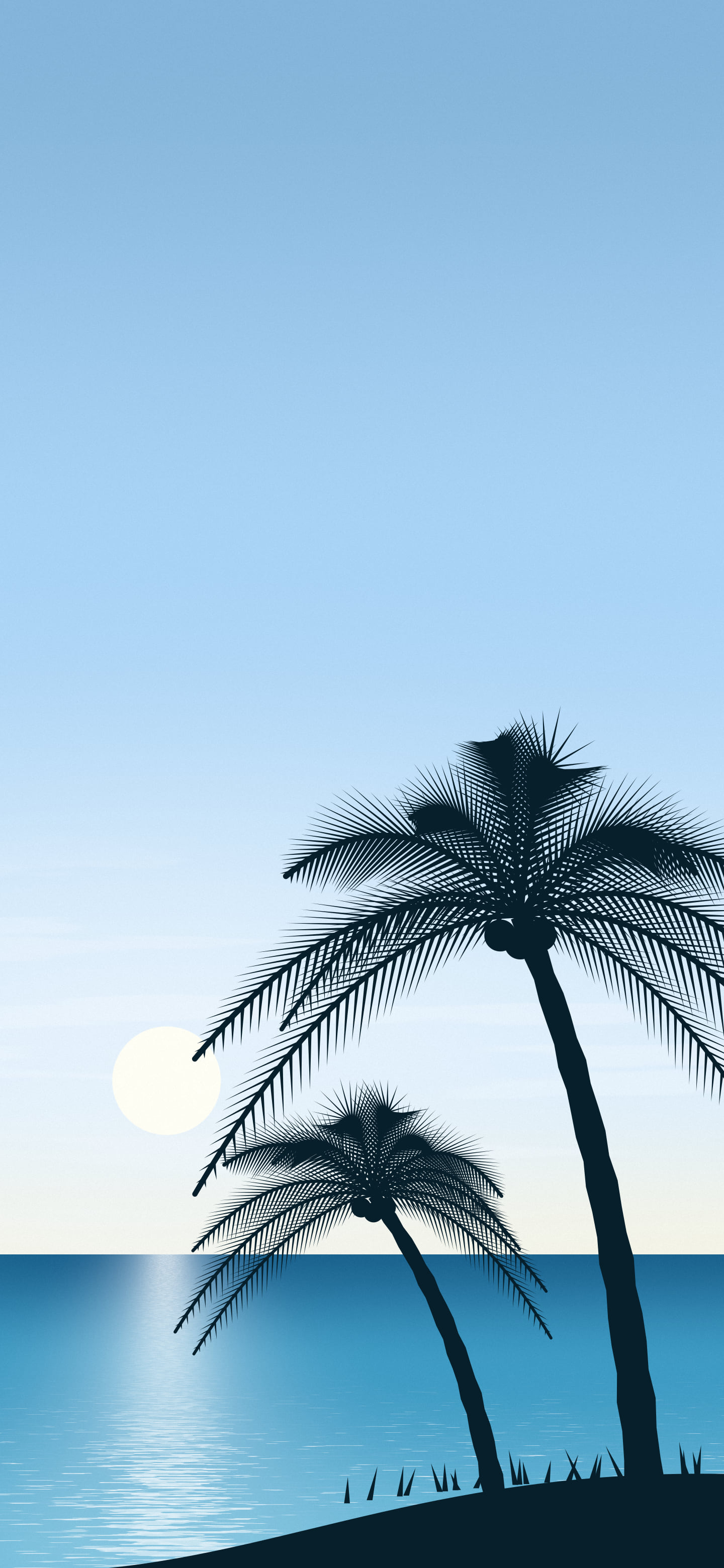Light Blue Palm Tree Beach wallpaper for iPhone and Android