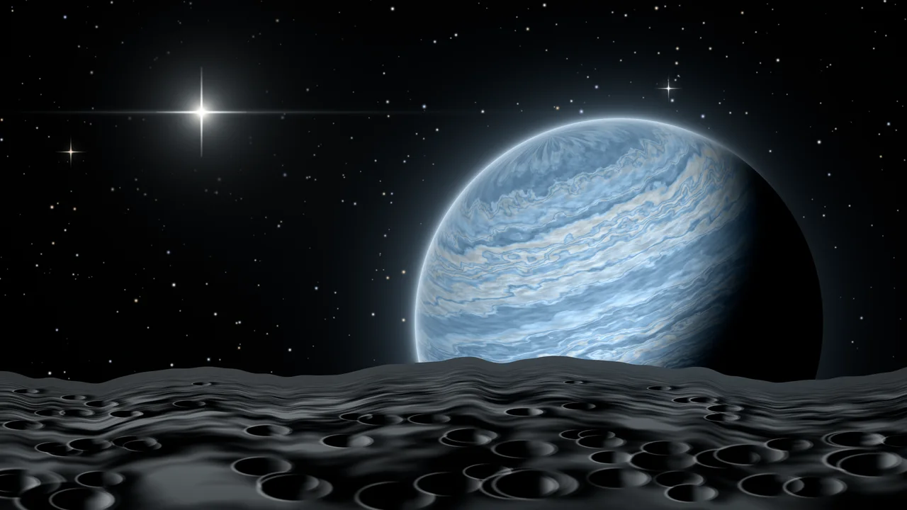 Light Blue Planet Rise desktop wallpaper in 4K