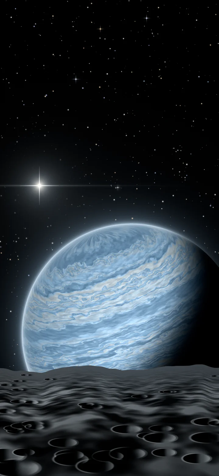 Light Blue Planet Rise wallpaper for iPhone and Android