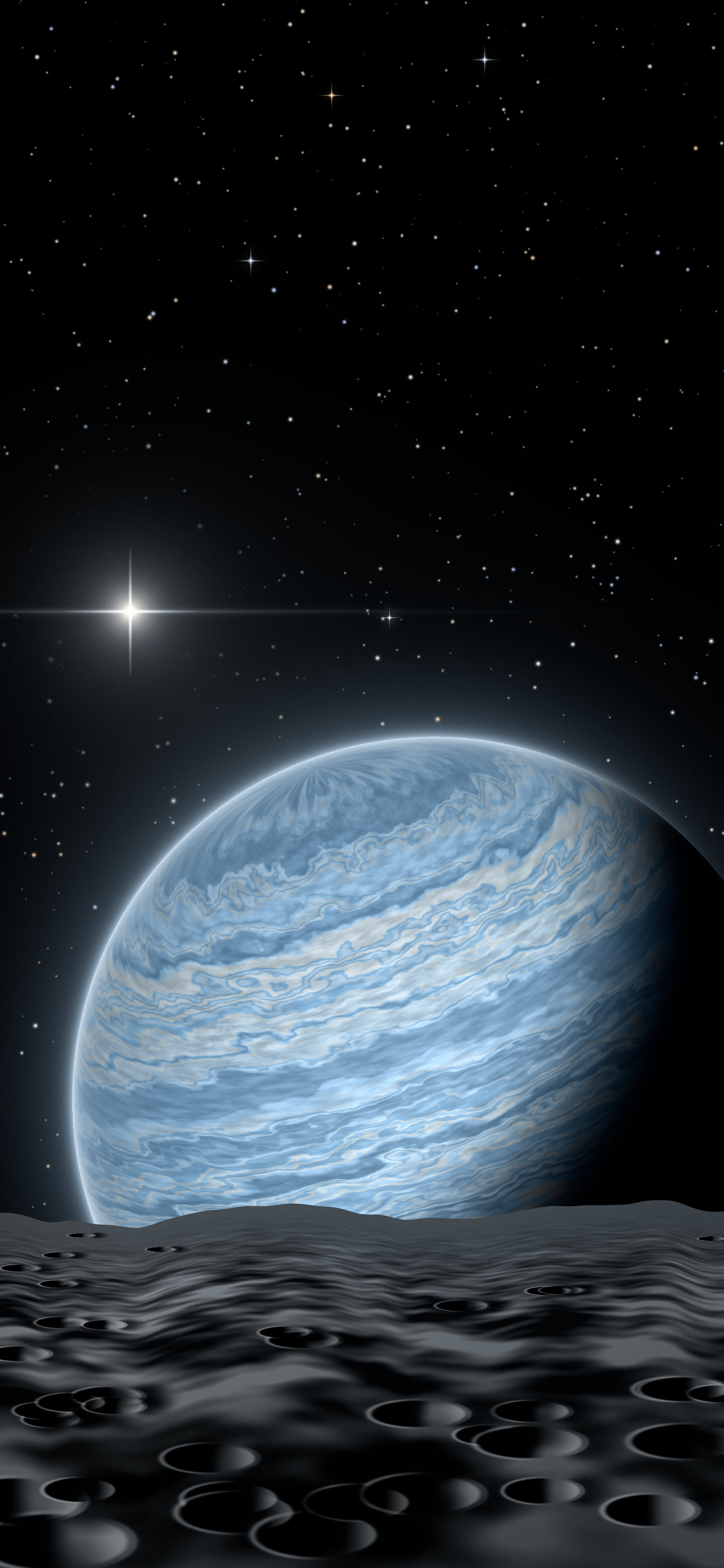 Light Blue Planet Rise wallpaper for iPhone and Android