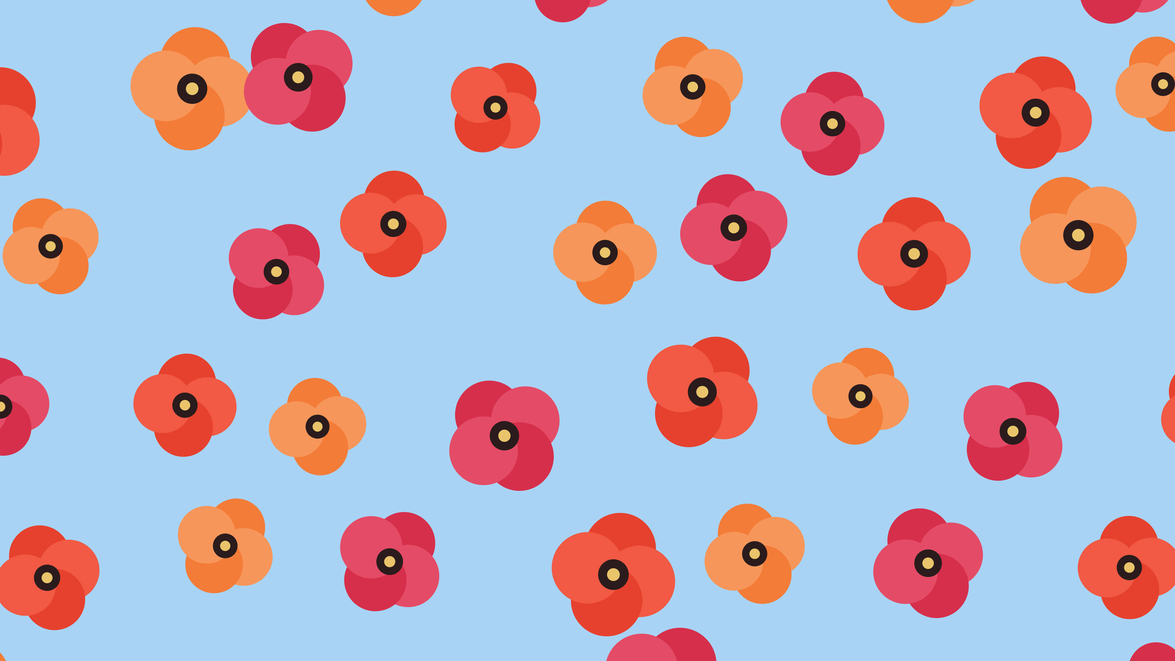 Light Blue Poppy Flower Pattern desktop wallpaper in 4K