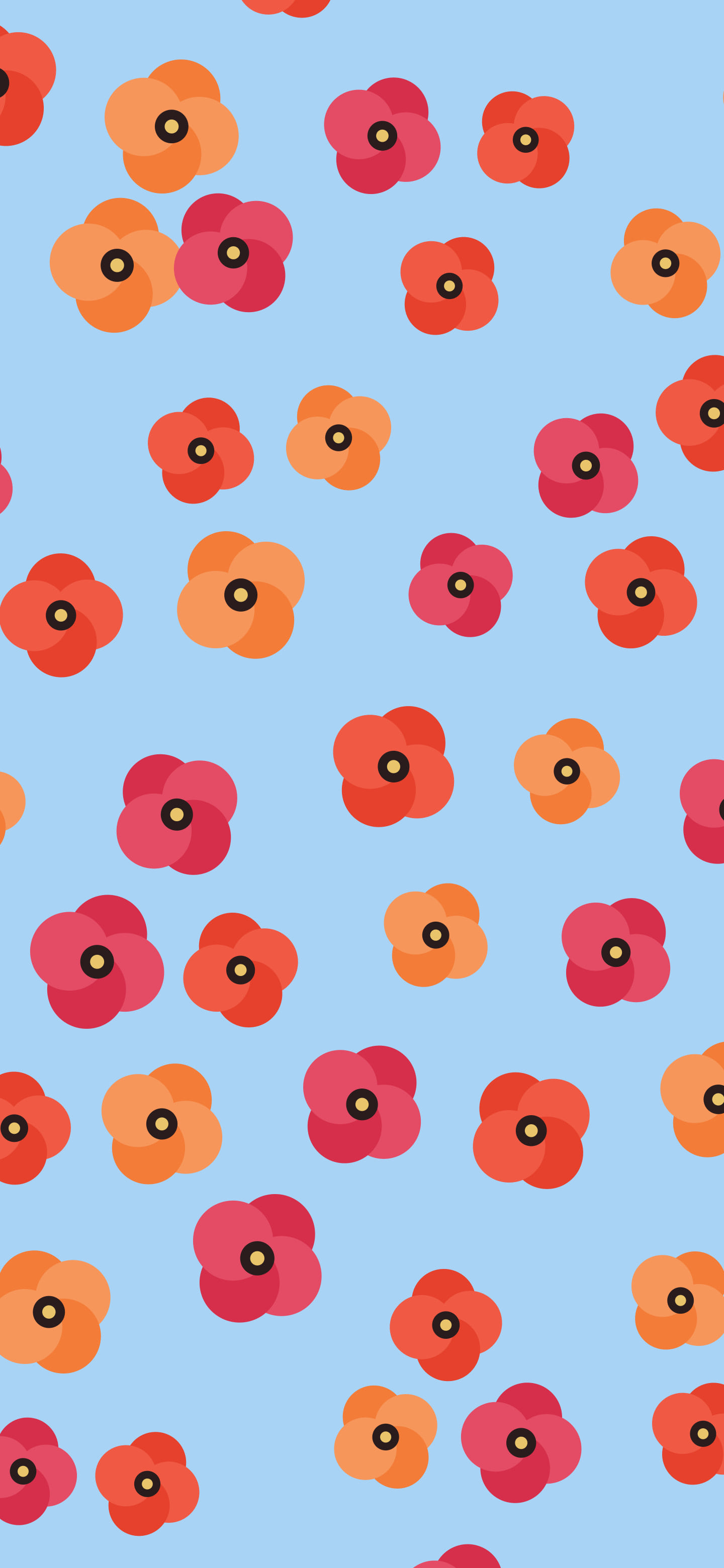 Light Blue Poppy Flower Pattern wallpaper for iPhone and Android