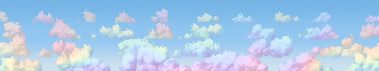 Light Blue Rainbow Clouds triple monitor wallpaper, 7680 × 1440