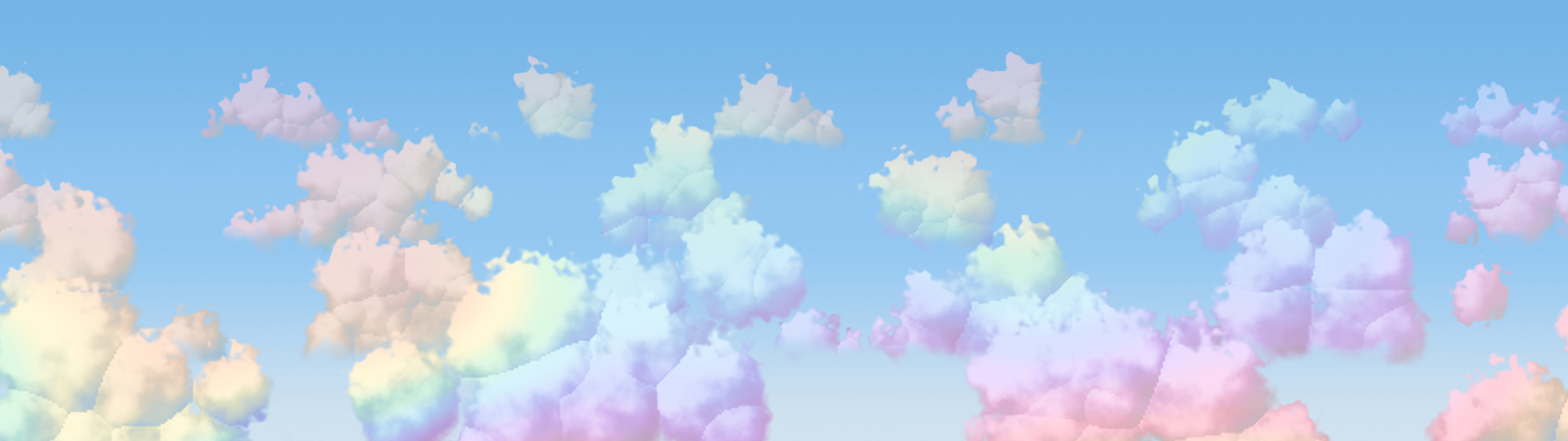 Light Blue Rainbow Clouds dual monitor wallpaper, 7680 × 2160