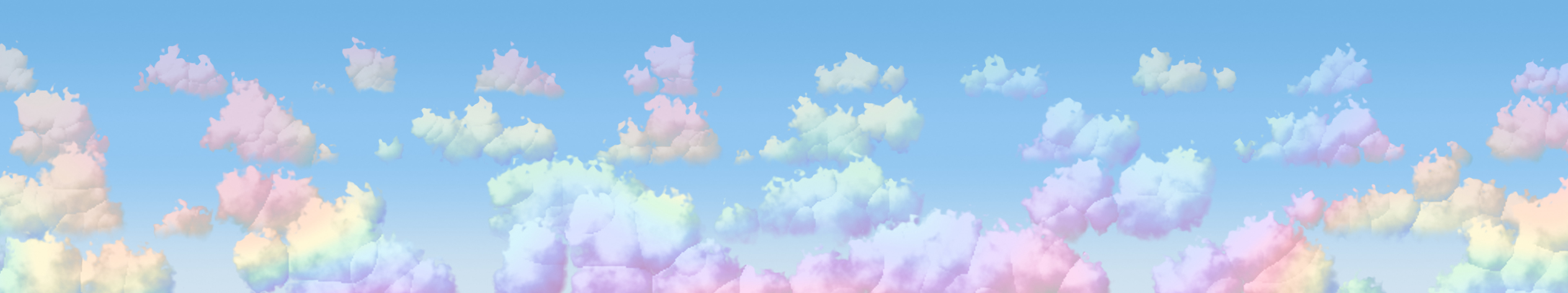Light Blue Rainbow Clouds triple monitor wallpaper, 7680 × 1440