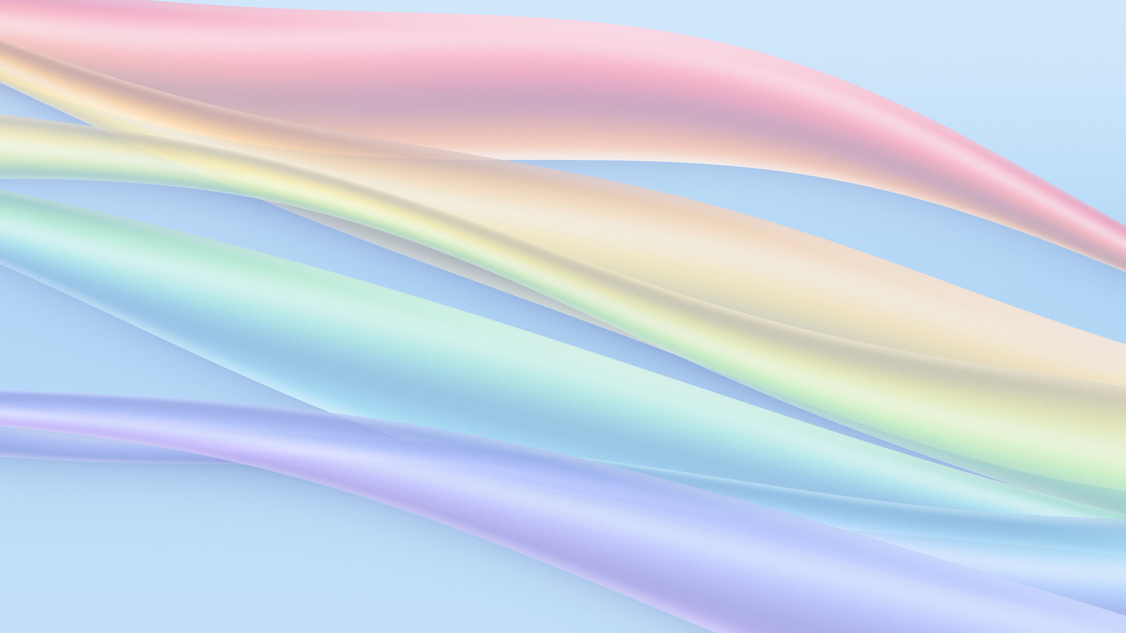 Light Blue Rainbow Waves desktop wallpaper in 4K