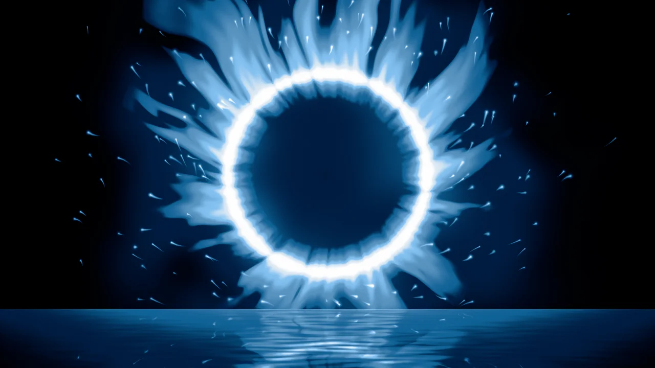 Light Blue Ring of Fire desktop wallpaper in 4K