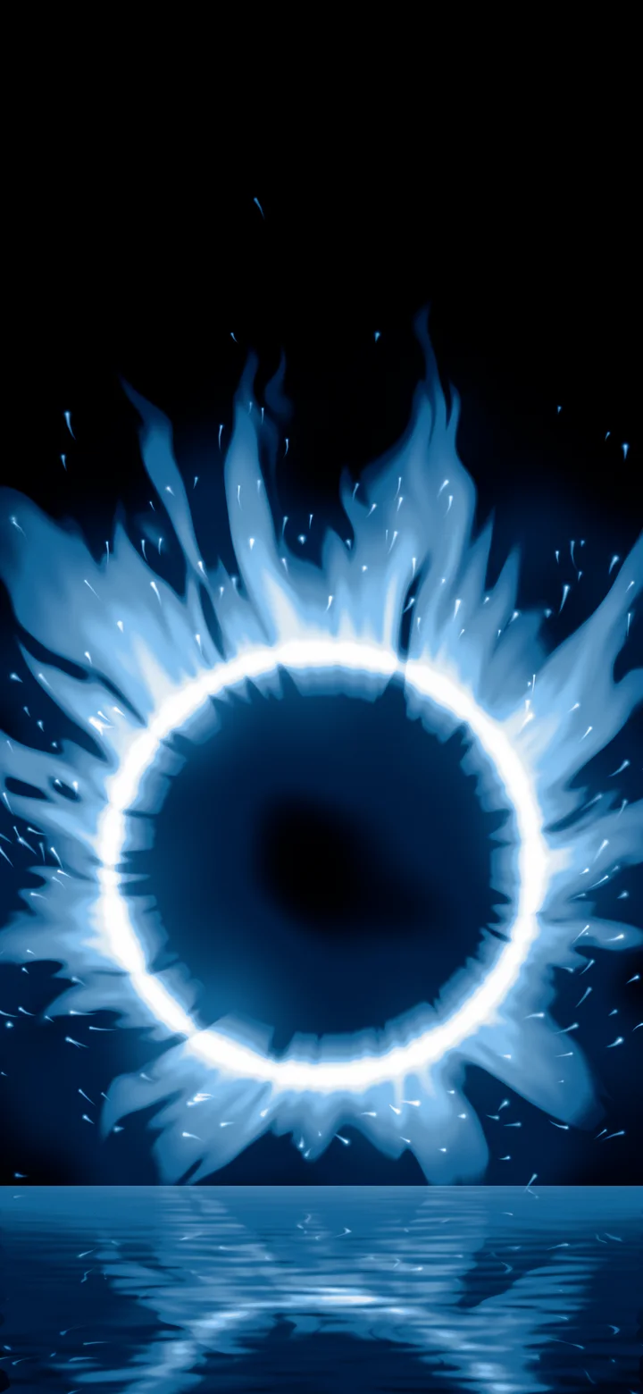 Light Blue Ring of Fire wallpaper for iPhone and Android