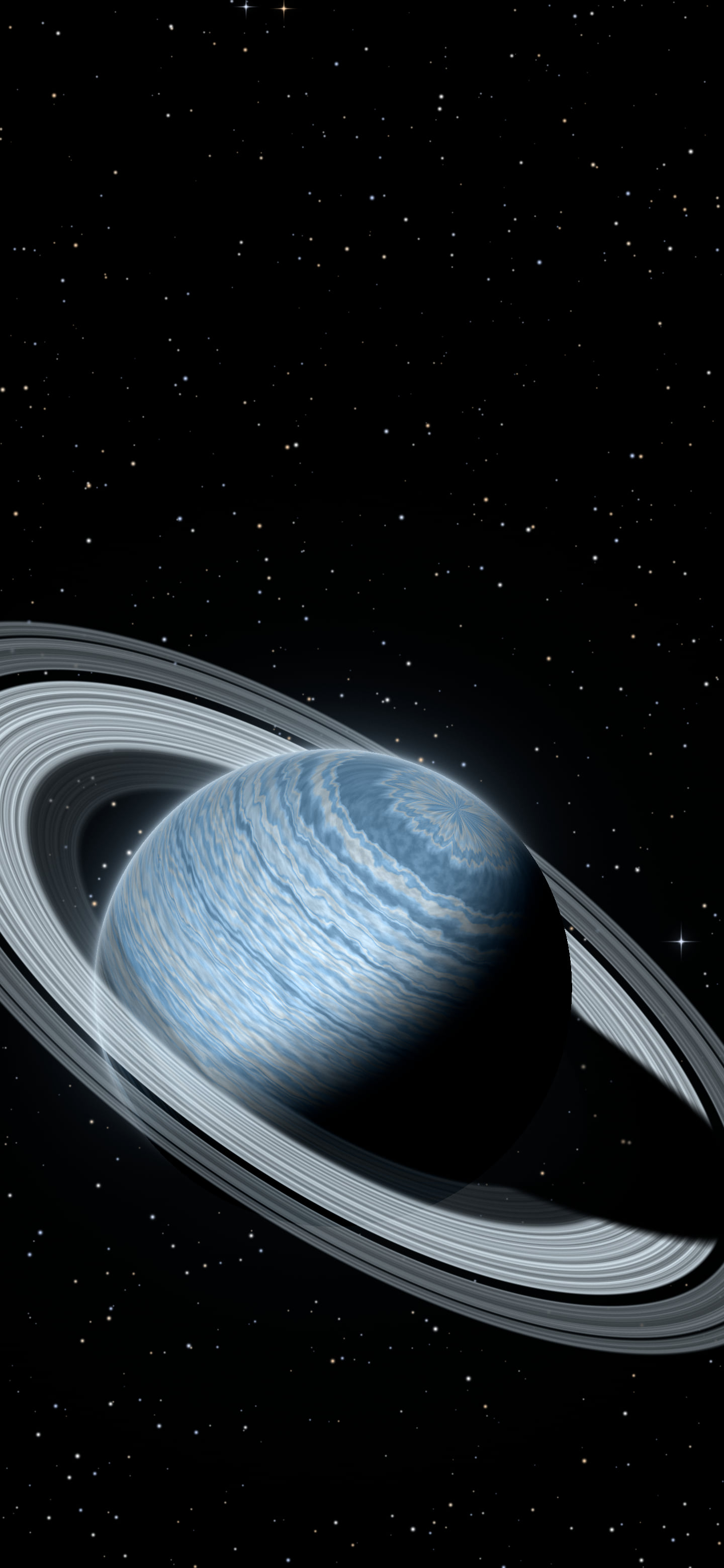 Light Blue Ringed Saturn wallpaper for iPhone and Android