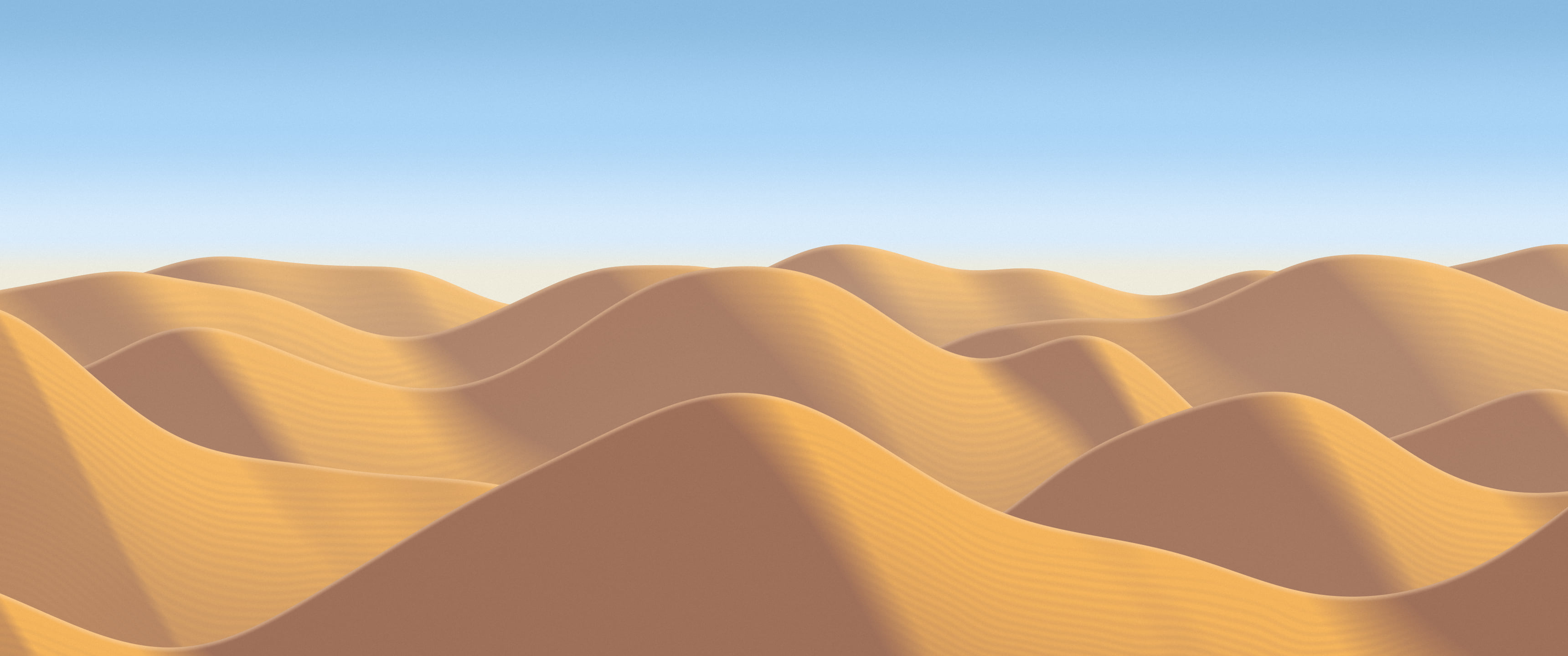 Light Blue Sand Dunes ultrawide wallpaper, 3440 × 1440