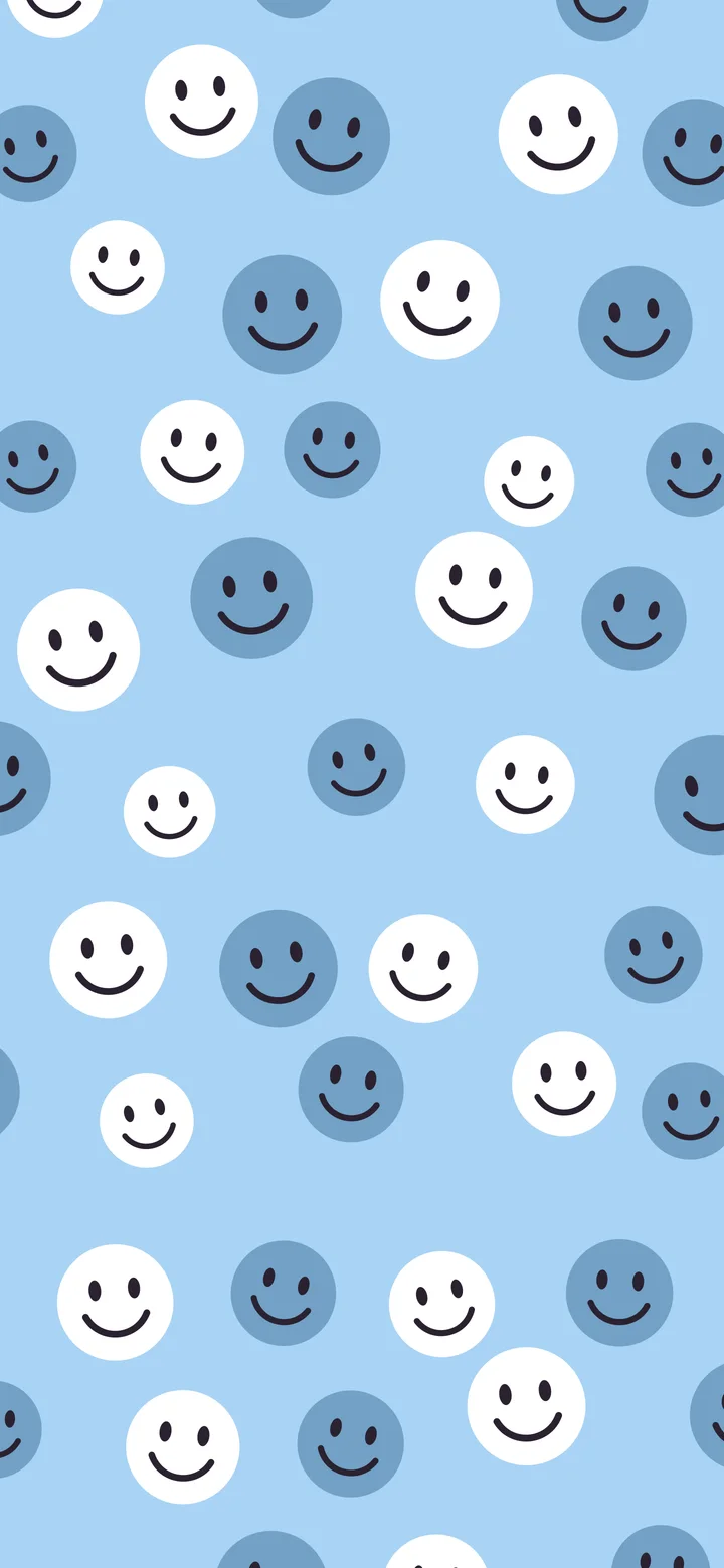 Light Blue Smiley Face Pattern wallpaper for iPhone and Android