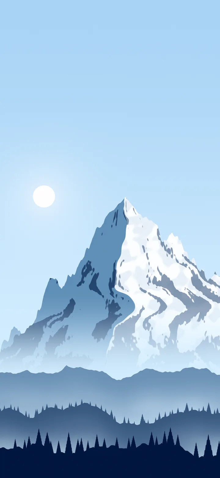 Light Blue Snowy Mountain Peak wallpaper for iPhone and Android