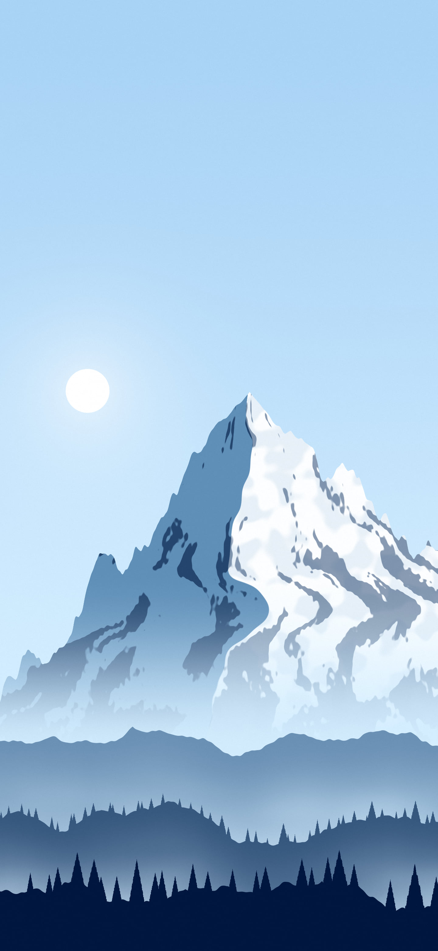 Light Blue Snowy Mountain Peak wallpaper for iPhone and Android