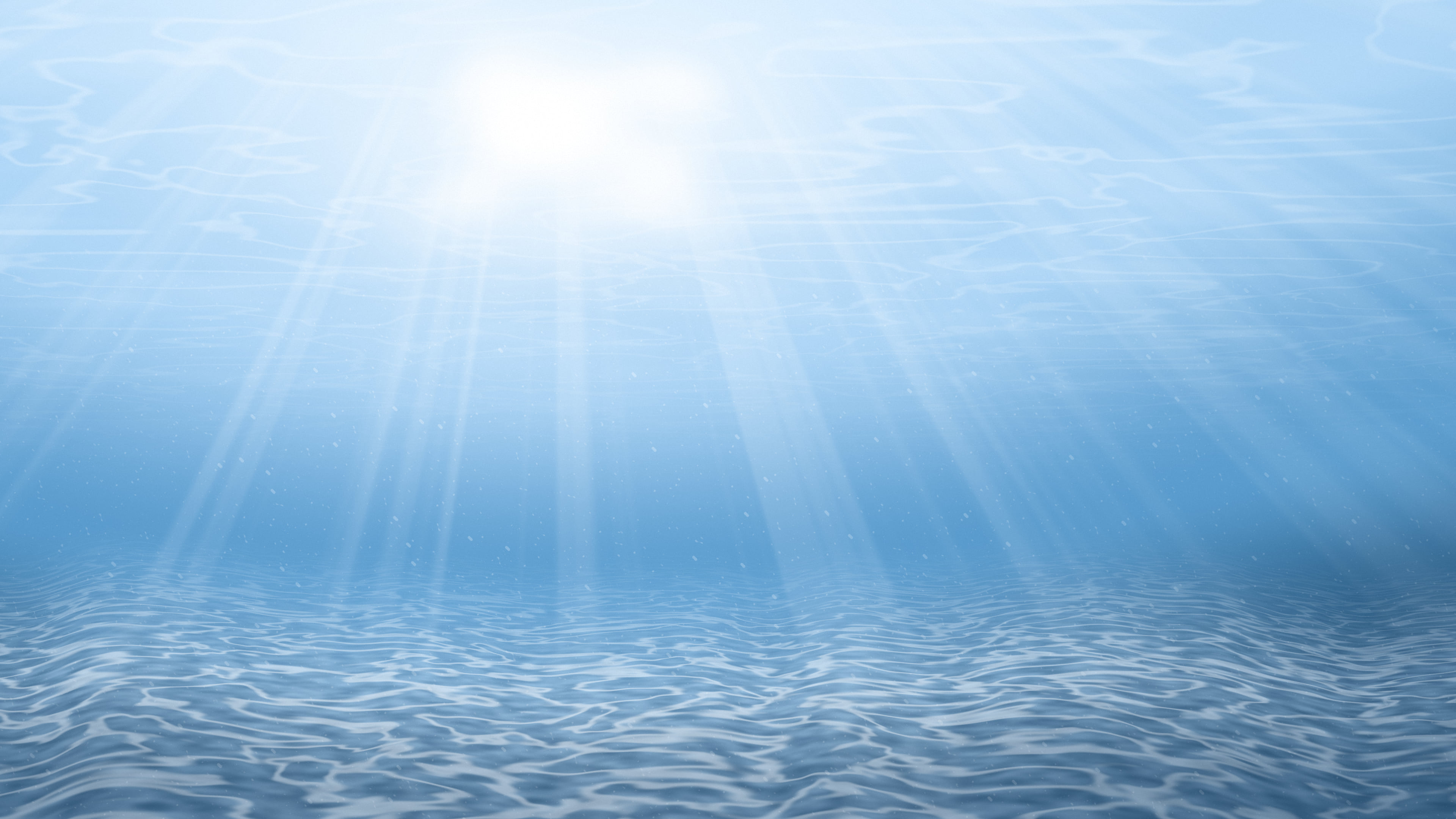 Light Blue Underwater Sun Rays desktop wallpaper in 4K