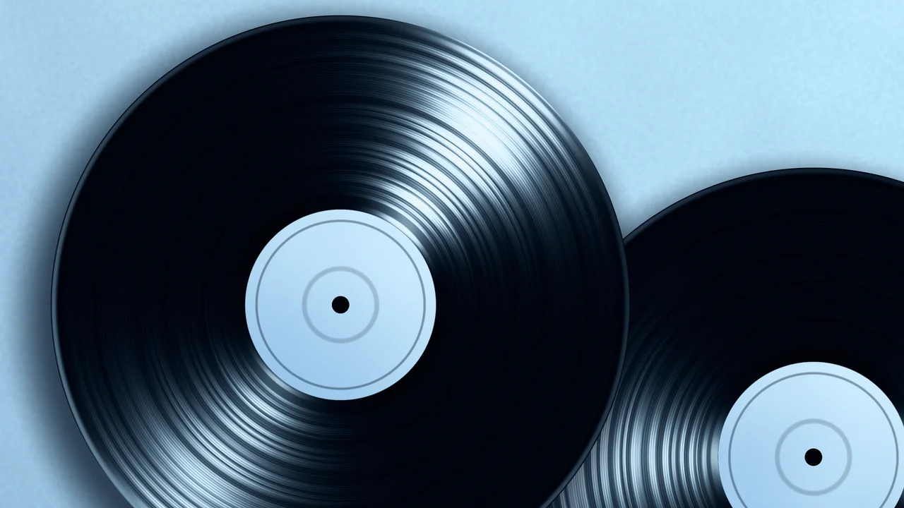 Light Blue Vinyl Record desktop wallpaper in 4K