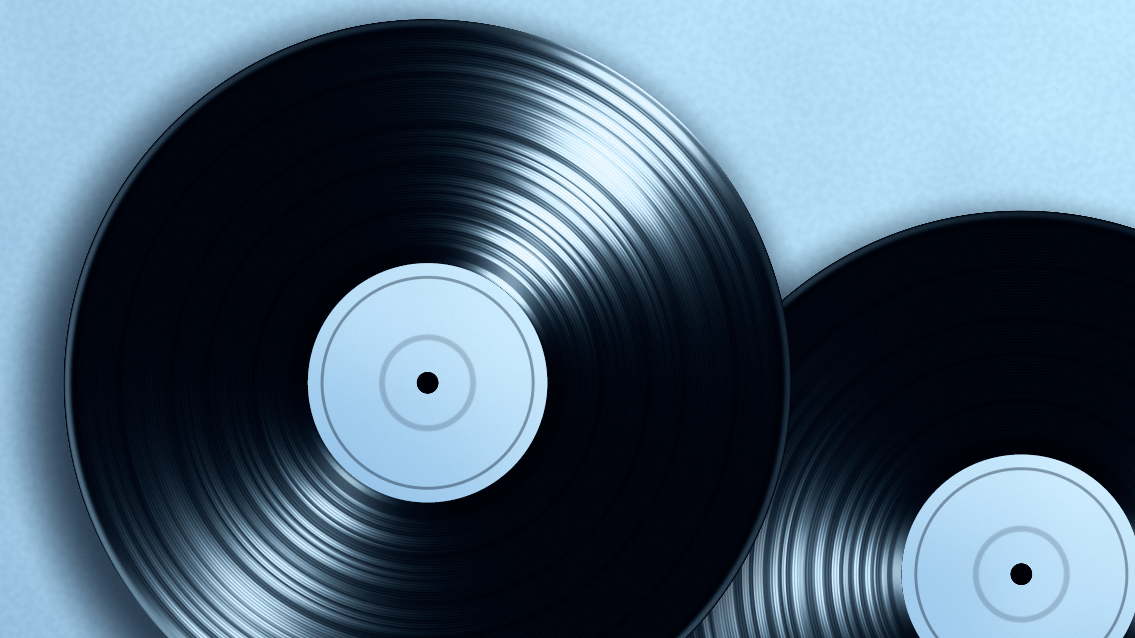 Light Blue Vinyl Record desktop wallpaper in 4K