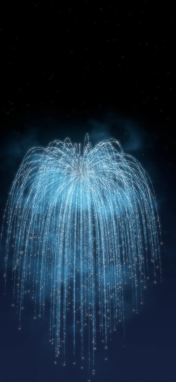 Light Blue Willow Fireworks wallpaper for iPhone and Android