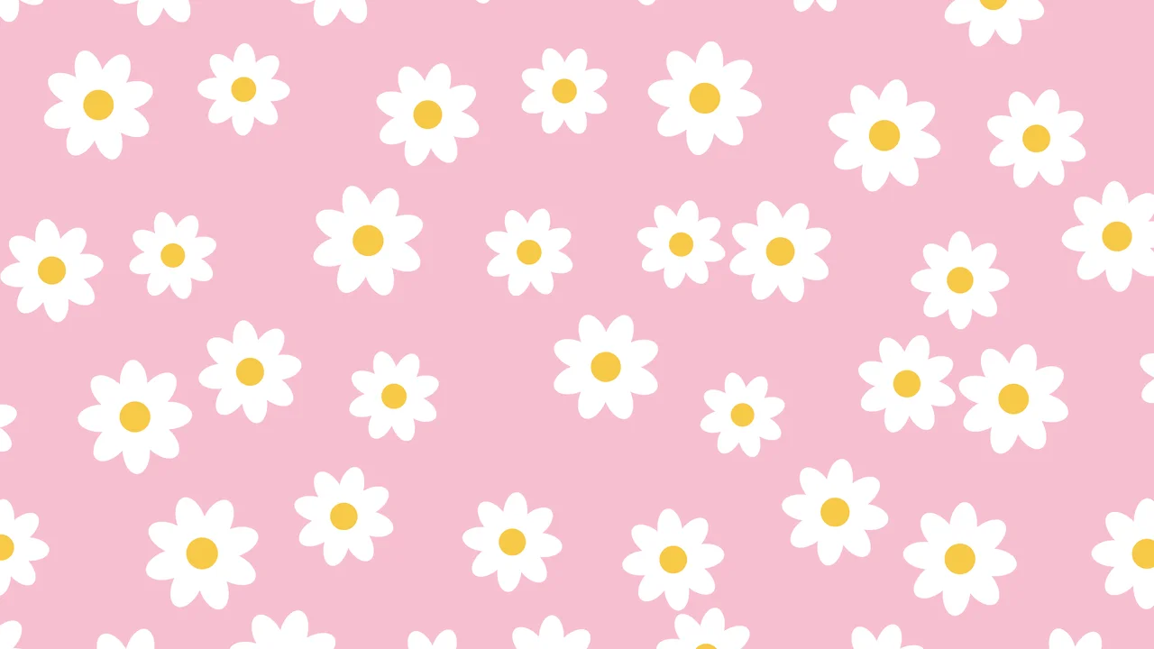 Light Pink Daisy Flower Pattern desktop wallpaper in 4K