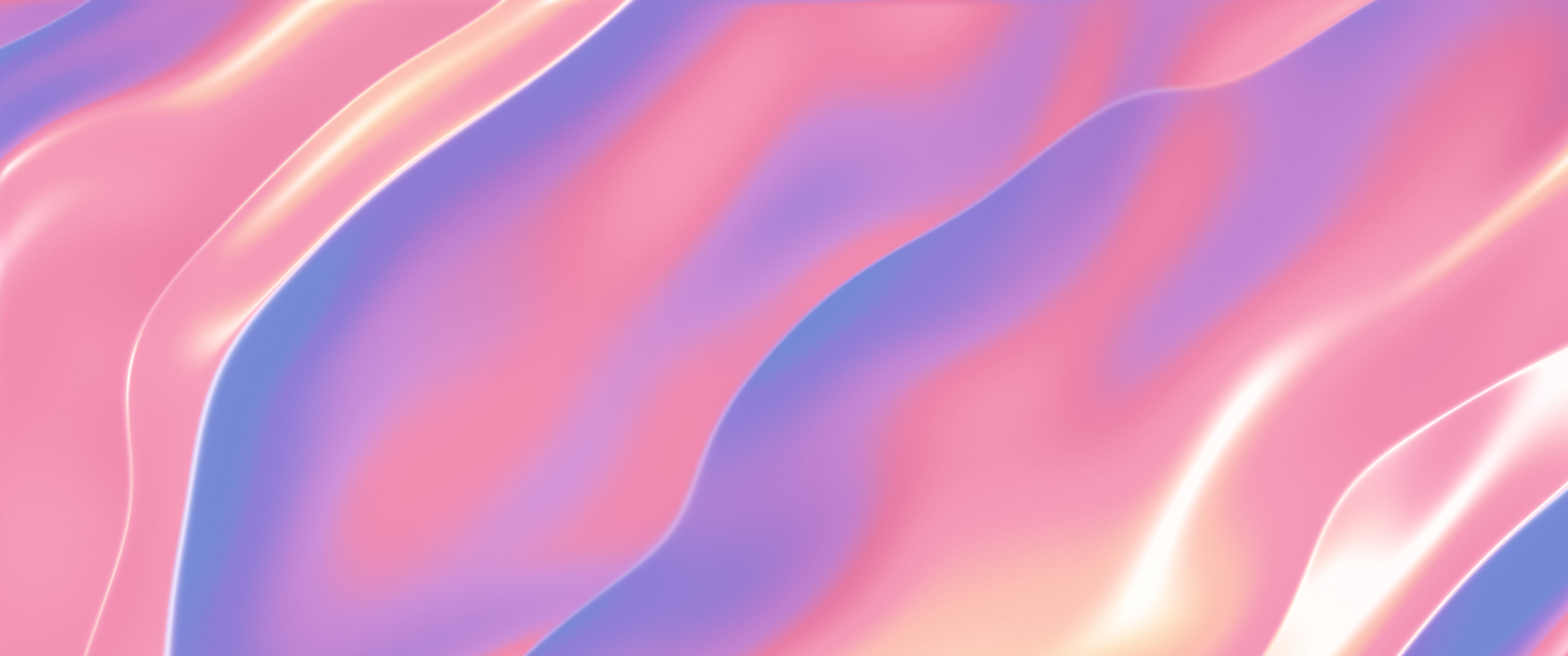Light Pink Holographic Foil Folds ultrawide wallpaper, 3440 × 1440