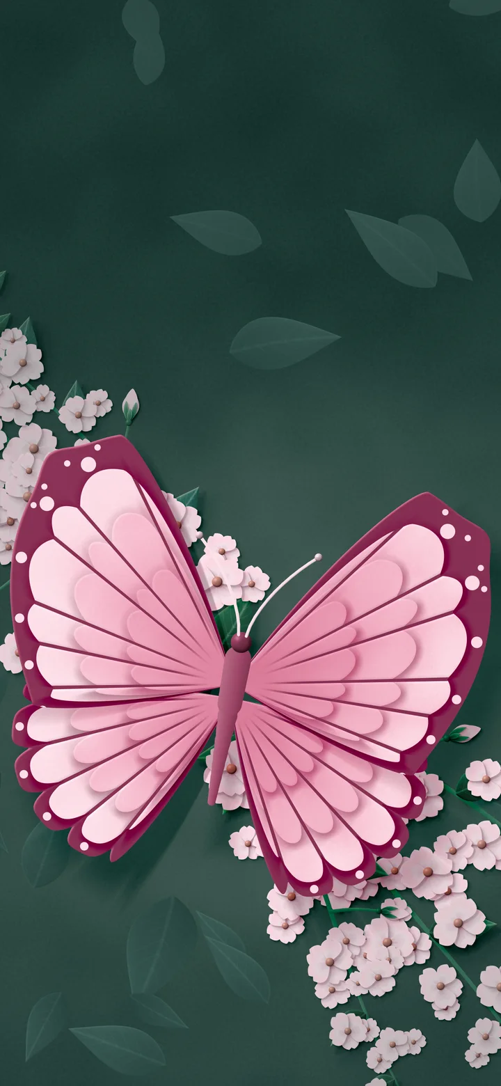 Light Pink Paper Butterfly wallpaper for iPhone and Android