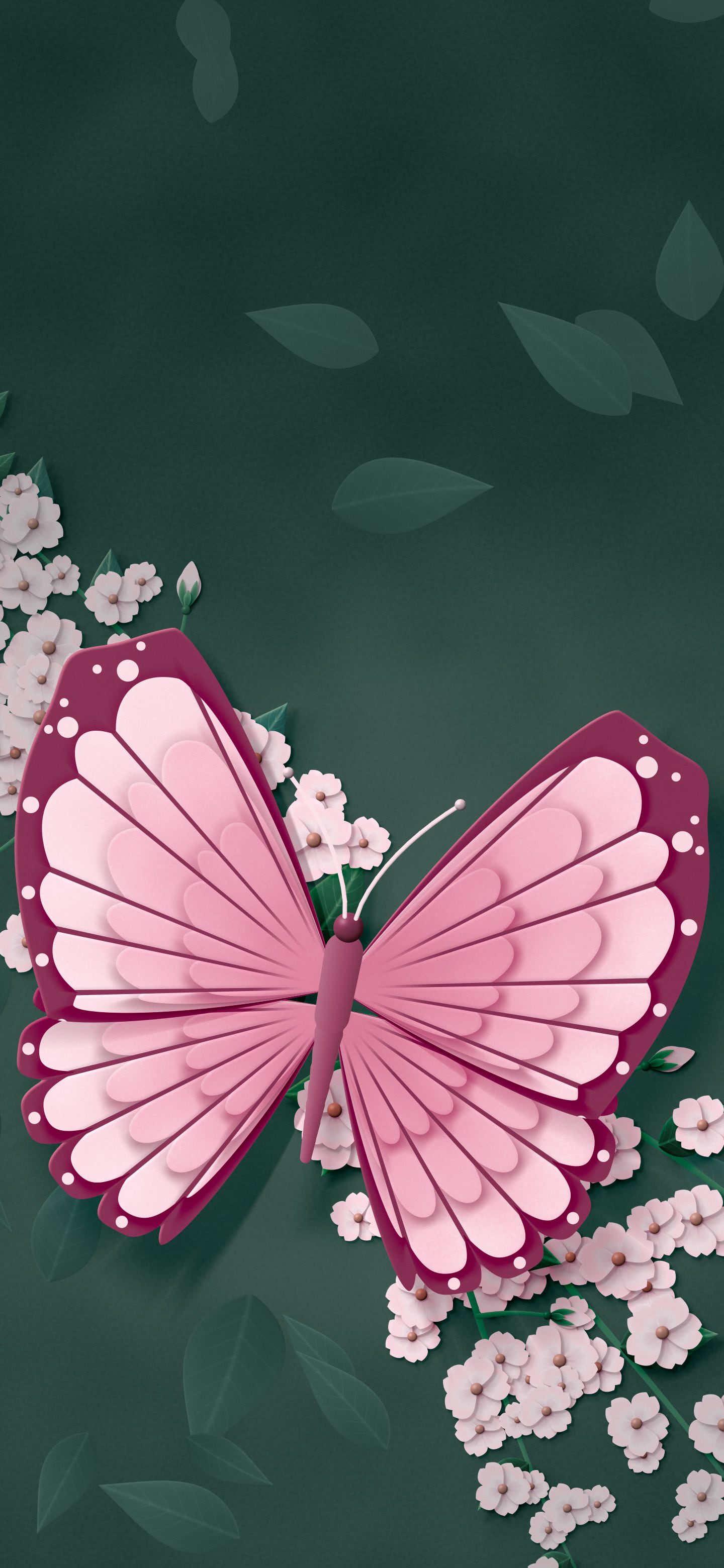 Light Pink Paper Butterfly wallpaper for iPhone and Android