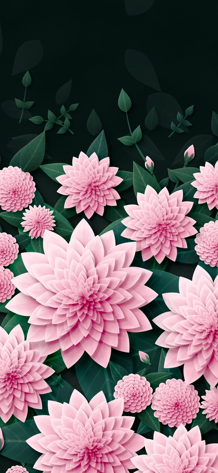 Light Pink Paper Dahlias wallpaper for iPhone and Android