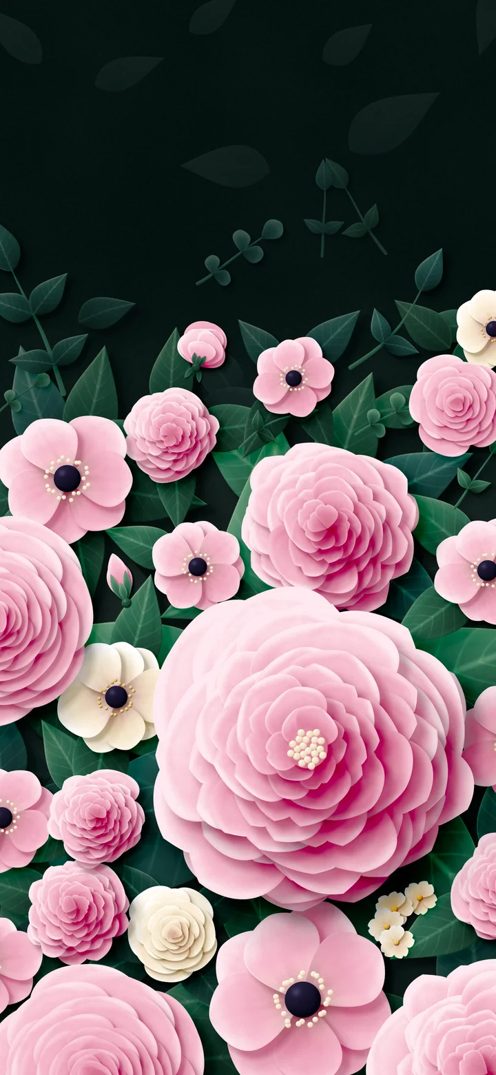 Light Pink Paper Flower Garden wallpaper for iPhone and Android