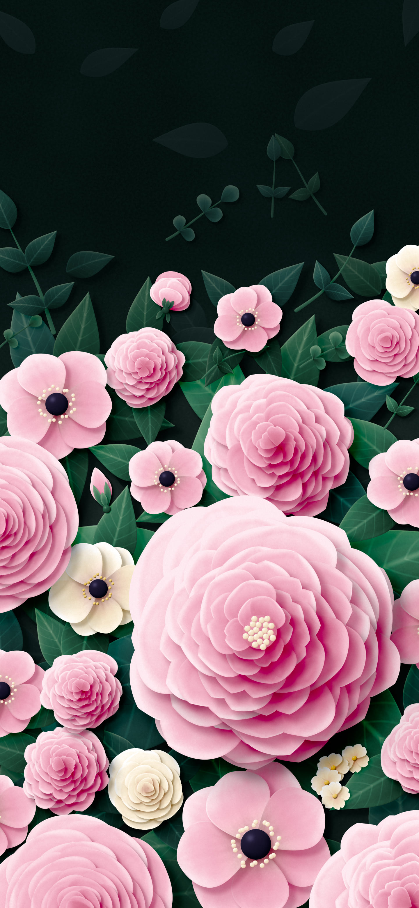 Light Pink Paper Flower Garden wallpaper for iPhone and Android