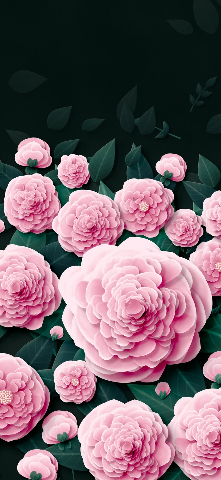 Light Pink Paper Peonies wallpaper for iPhone and Android
