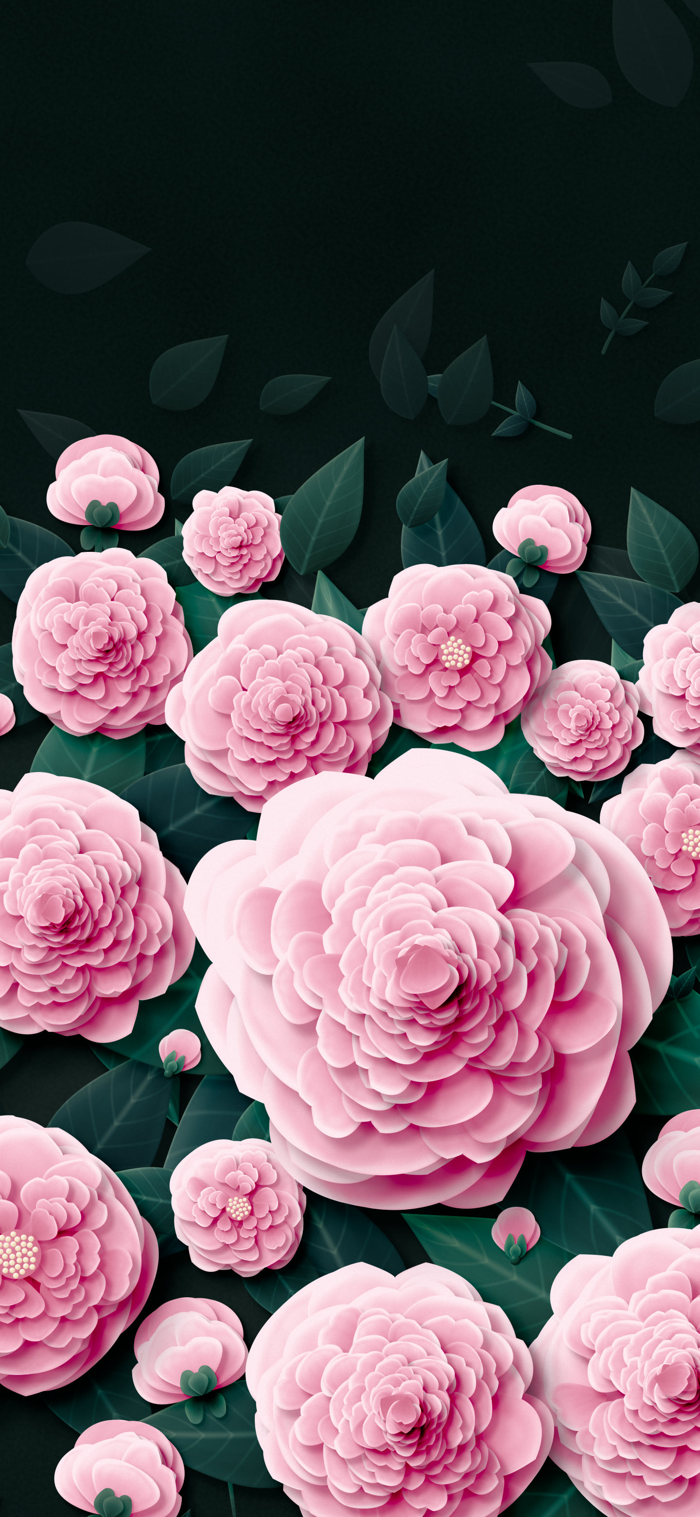 Light Pink Paper Peonies wallpaper for iPhone and Android