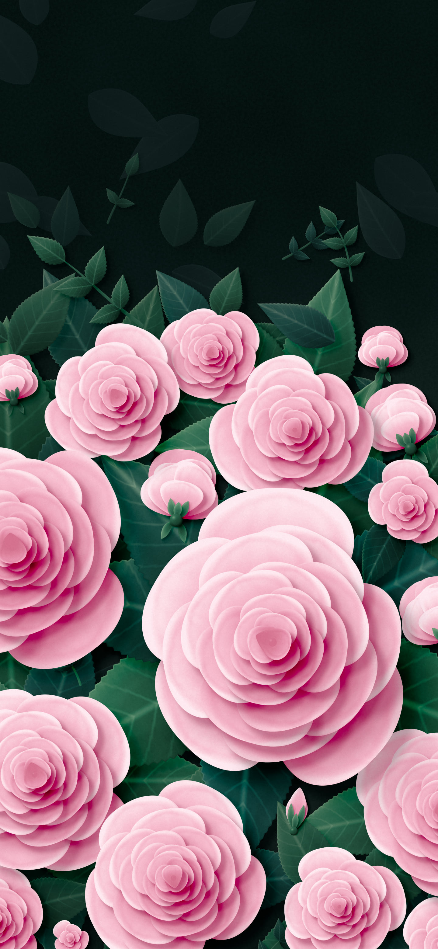 Light Pink Paper Roses wallpaper for iPhone and Android