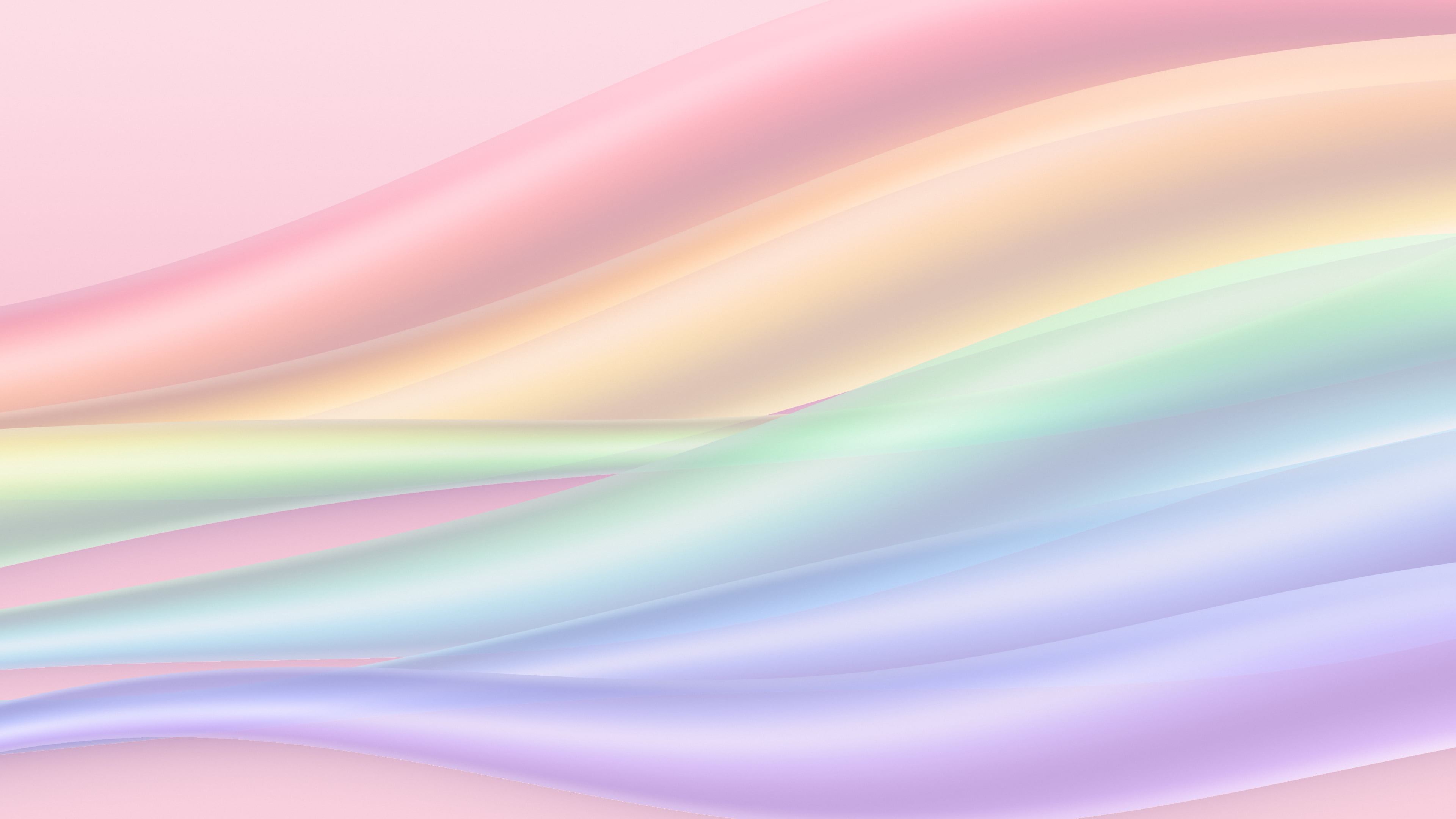Light Pink Rainbow Waves desktop wallpaper in 4K