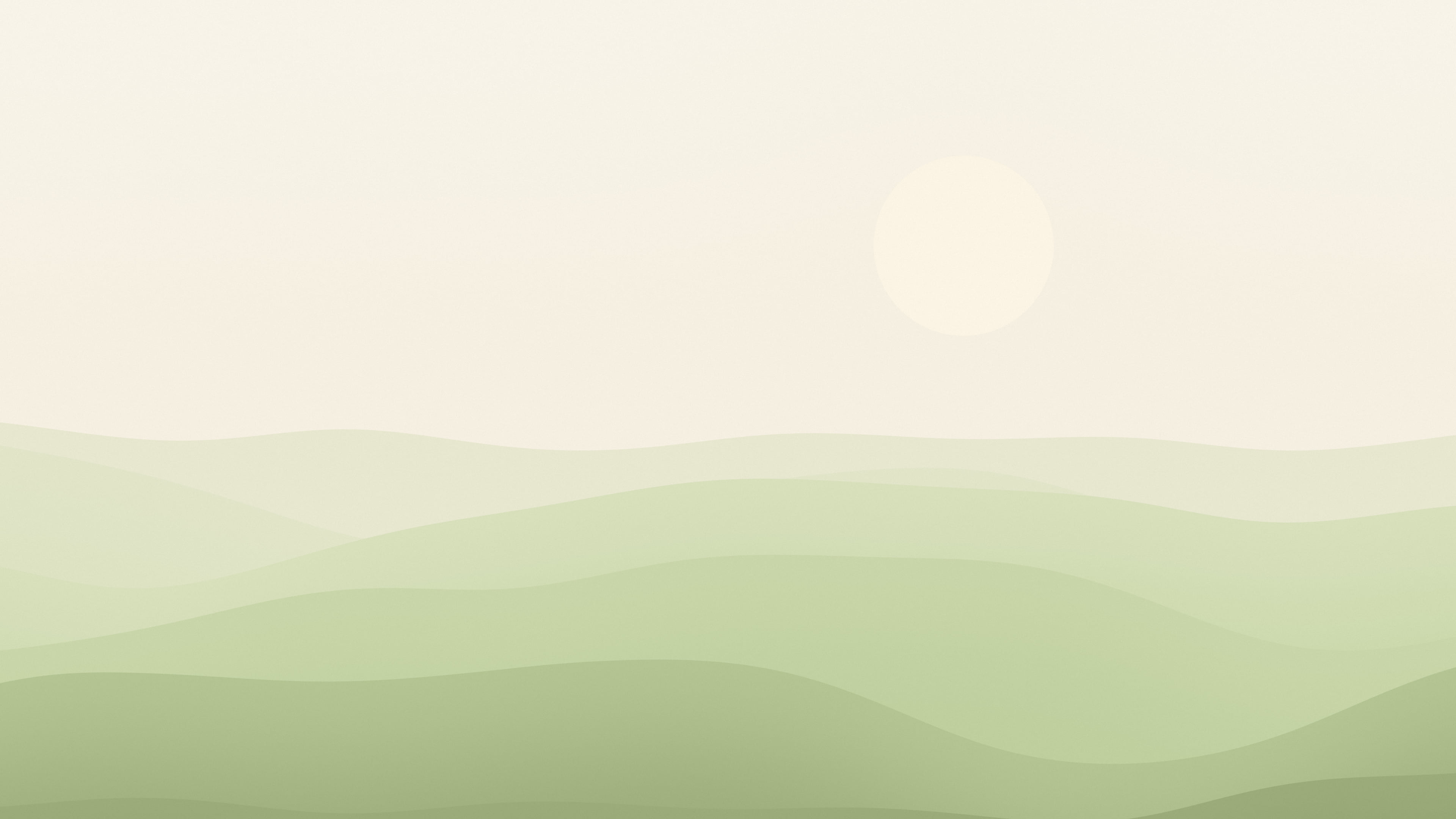 Matcha Minimalist Desert Dunes desktop wallpaper in 4K